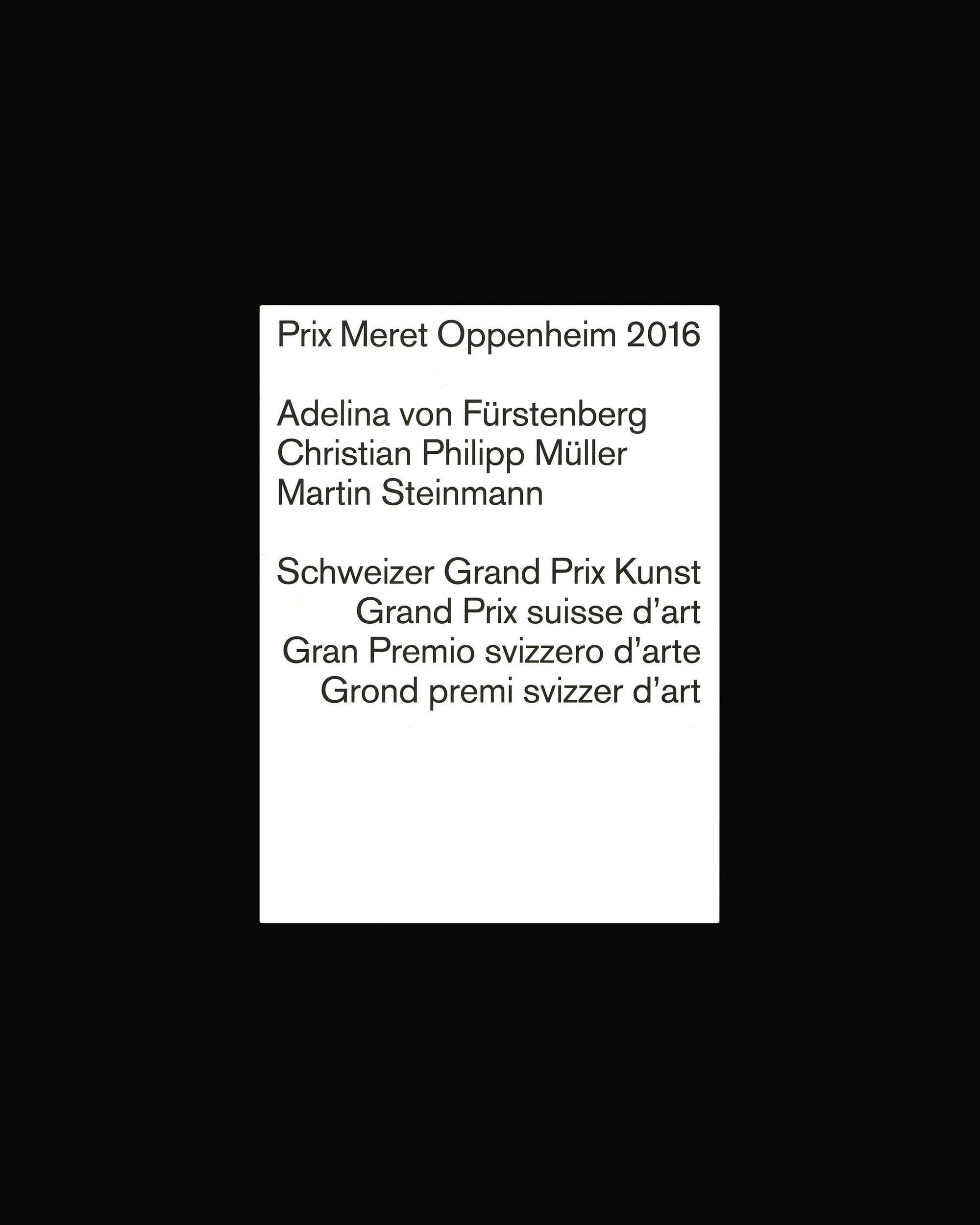 Prix Meret Oppenheim 2016
