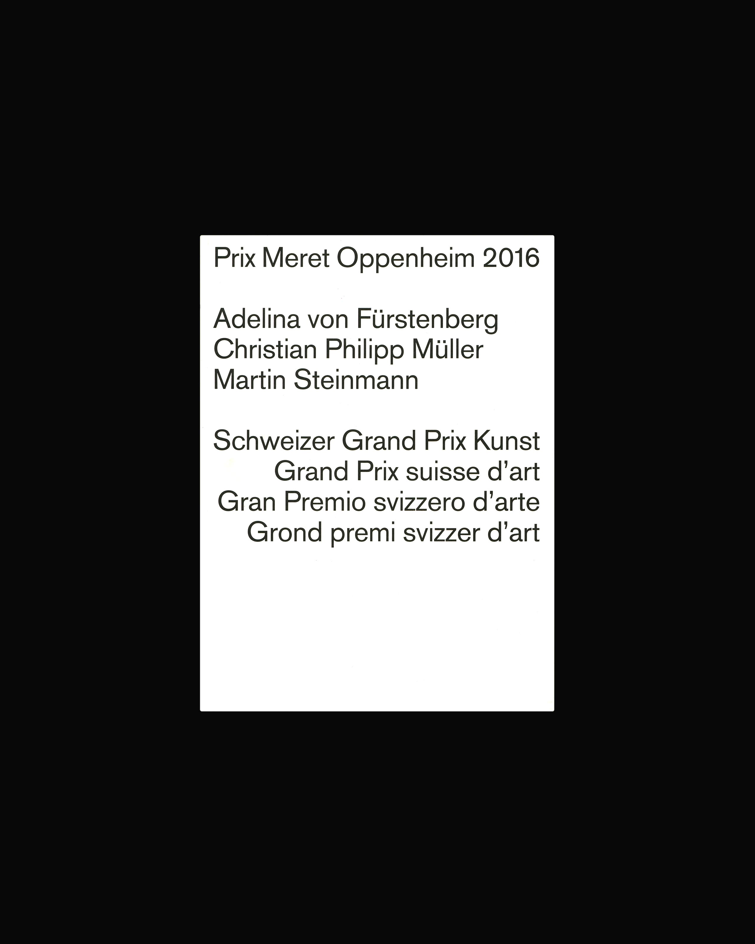 Prix Meret Oppenheim 2016