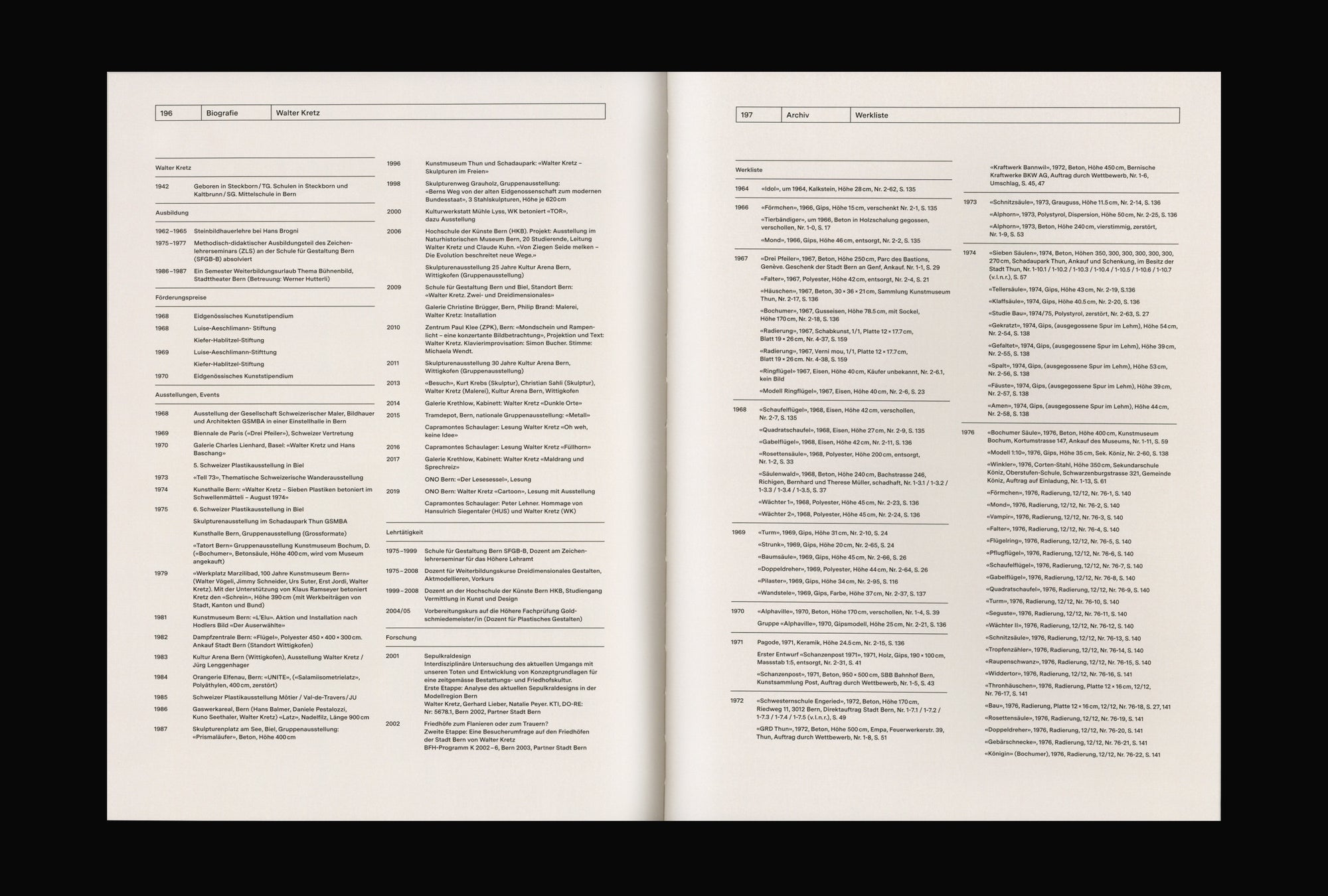 Archivreihe Nr. 1. Walter Kretz – Werke 1964–2022