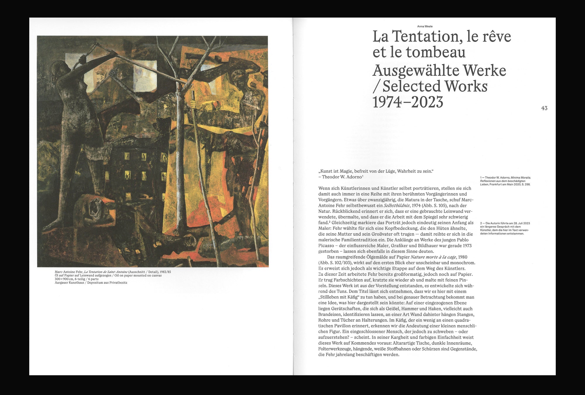 Reflets sur une Tombe: Marc-Antoine Fehr – Ausgewählte Werke 1974–2023 at Museum Franz Gertsch